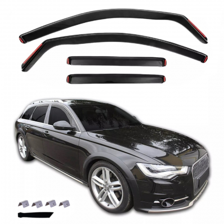 Accesorii pentru exterior - Set Paravanturi auto  geamuri fata si spate pentru AUDI A6 C7 (2011-2018) 5 usi COMBI WAGON