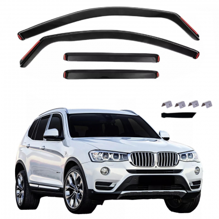 Noutati Flexzon - Set de 4 Paravanturi auto de vant pentru geamuri fata si spate pentru BMW X3 F25 2010-2017