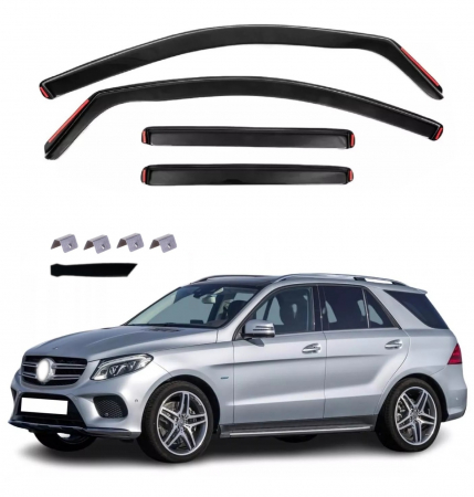 Accesorii pentru exterior - Set de 4 Paravanturi auto pentru geamuri fata si spate  Mercedes M-Class / GLE (W166) 4 usi 2011-2018