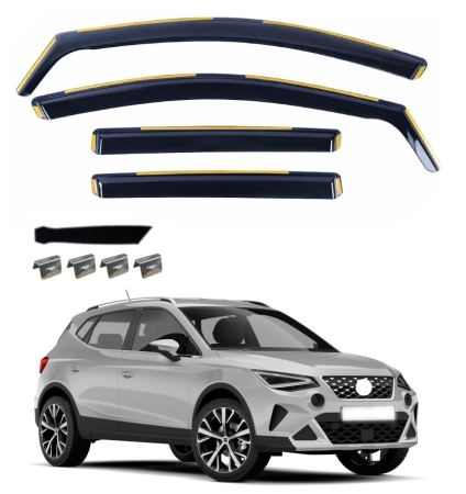 Covorase auto dedicate din cauciuc - Set Paravanturi auto geamuri fata si spate pentru Seat Arona (facelift) 2021+