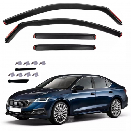 Skoda - Set de 4 Paravanturi auto de vant pentru geamuri fata si spate pentru SKODA OCTAVIA MK4 SEDAN 2020+2025