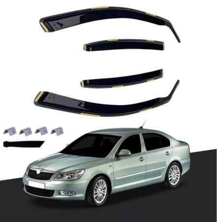 Skoda - Set de 4 Paravanturi auto geamuri față și spate, pentru SKODA OCTAVIA SEDAN Mk2 2004-2013