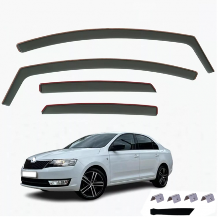 Skoda - Set de 4 Paravanturi auto geamuri față și spate, pentru  SKODA RAPID SEDAN 2013-2019