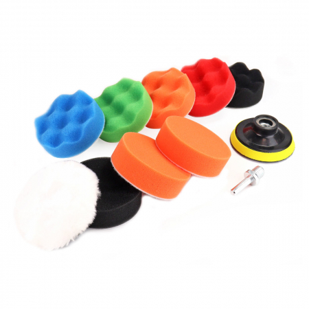 Set de 9 bureți de polisare + disc Ø80 mm + adaptor [0]