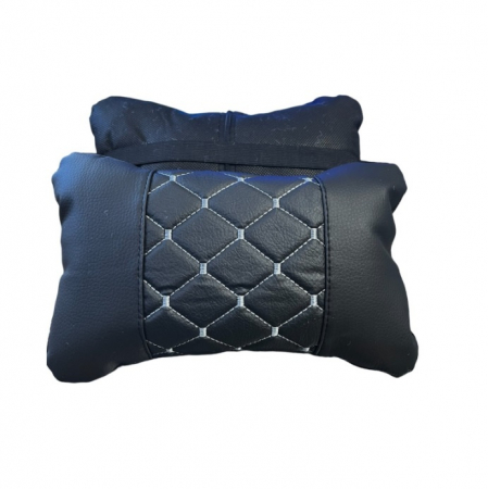 Noutati Real Auto - Set de Perne universale pentru gat un confort mai bun in timpul unei calatorii lungi cu masina, negru cu cusaturi gri, 2 buc