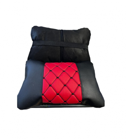 Noutati Real Auto - Set de Perne universale pentru gat un confort mai bun in timpul unei calatorii lungi cu masina, rosu cu cusaturi negre, 2 buc