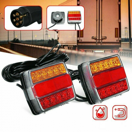 Set de stopuri LED cu 5 funcții 12V cu magnet și cablu 7,5m pentru remorci, platforme, rulote și altele. [5]