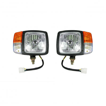 Noutati Real Auto - Set Faruri cu Semnalizare Cu Cablu, Utilaje Dezapezire Buldoexcavator Tractor H4, 24V , Stanga si Dreapta