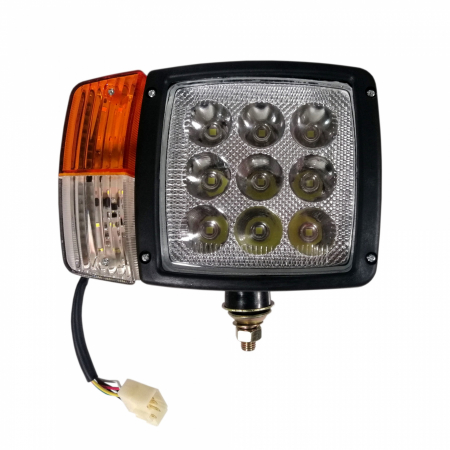 Set Faruri cu Semnalizare 9 LED, Cu Cablu Si Priza, Utilaje Dezapezire, Buldoexcavator, Tractor, 12V - 24V [2]