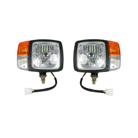 Faruri si proiectoare camion - Set Faruri cu Semnalizare  Utilaje Dezapezire Buldoexcavator Tractor H4, 24V , Stanga si Dreapta