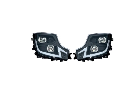 Accesorii Camioane - Set faruri LED 24V stanga + dreapta cu DRL pentru Mercedes Actros MP4/MP5 OEM 9608200239 / 9608200339 / 9608200439 / 9608200539