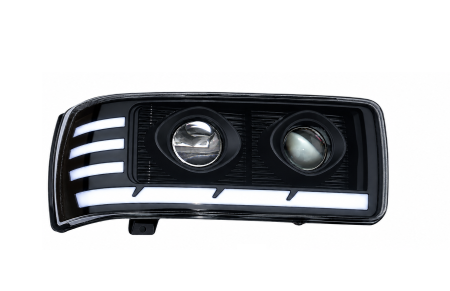 Set Faruri LED   DAF  XF105 stanga + dreapta cu 2 lupe Space Cab / Super Space Cab, 24V, DRL Alb-Portocaliu, Startup Effect [6]