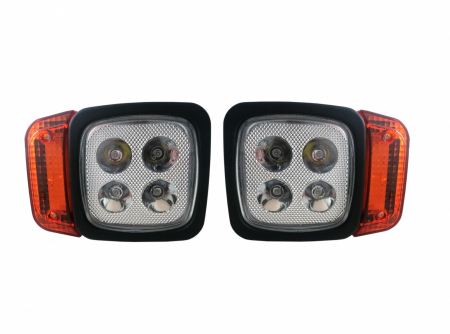Faruri - Set faruri LED intermitent, potrivite pentru tractor, mașină de recoltat, excavator, plug de zăpadă, etc. - 4 diode (12W, 1000 lm pentru fiecare lumină)