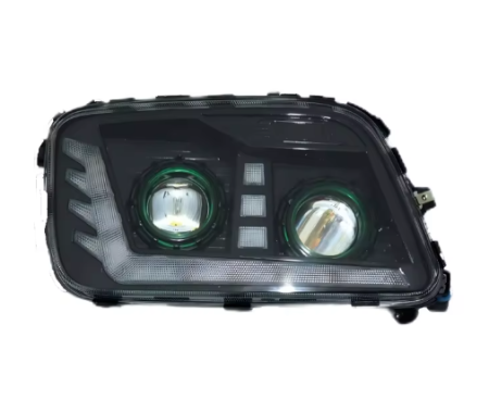 Set Faruri LED  Mercedes-Benz Actros MP3 / MegaSpace 2008-2011 Stanga + Dreapta cu 2 Lupe, 24V, DRL Alb-Portocaliu, Startup Effect, [5]
