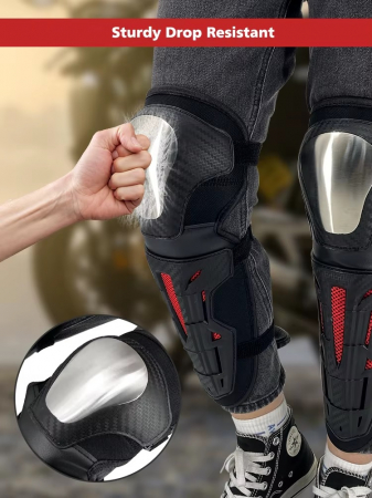 Set  genunchiere și cotiere de protecție întărite pentru motocicletă negru [11]
