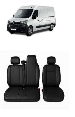 Renault - Set Huse din Piele Ecologica dedicate Renault Master III 2010-2019 – Negru