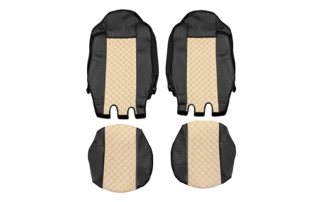 Set huse din piele ecologica pentru IVECO STRALIS S-WAY 2021-2025- Bej/Negru [1]