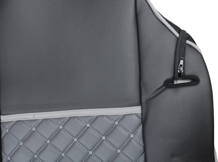 Set huse din piele ecologica pentru IVECO STRALIS S-WAY (2021-2025) Gri/Negru [6]