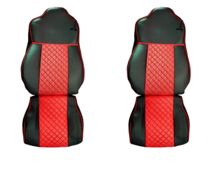 Set huse din piele ecologica pentru IVECO STRALIS S-WAY (2021-2025) Roșu/Negru [1]