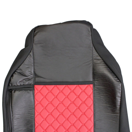 Set huse din piele ecologica pentru IVECO STRALIS S-WAY (2021-2025) Roșu/Negru [2]