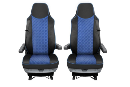 Set huse din piele ecologica pentru MAN TGX 2015–2021 - Albastru/Negru [1]