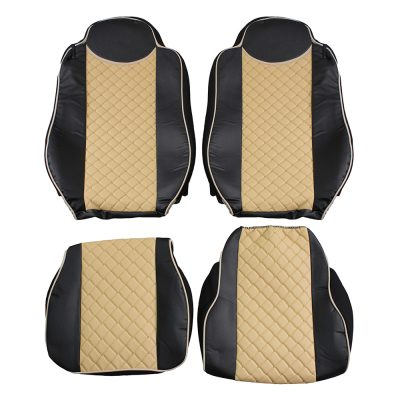 Set huse din piele ecologica pentru MAN TGX 2015–2021- Bej/Negru [2]