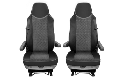 Set huse din piele ecologica pentru MAN TGX 2015–2021 Gri/Negru [1]