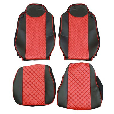 Set huse din piele ecologica pentru MAN TGX 2015–2021  Roșu/Negru [2]