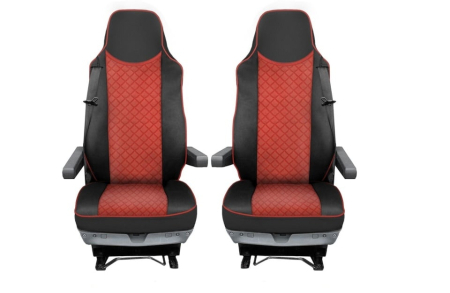 Set huse din piele ecologica pentru MAN TGX 2015–2021  Roșu/Negru [1]