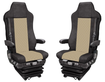 Set huse din piele ecologica pentru MAN TGX 2021-2025 Bej/Negru [1]