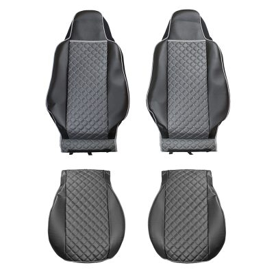 Set huse din piele ecologica pentru MAN TGX 2021-2025 Gri/Negru [1]