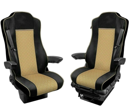 Huse scaune camioane - Set huse din piele ecologica pentru MERCEDES ACTROS MP4 (2015-2021) Bej/Negru