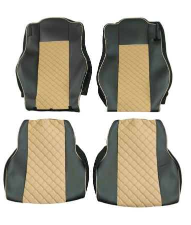 Set huse din piele ecologica pentru MERCEDES ACTROS MP4 (2015-2021) Bej/Negru [1]