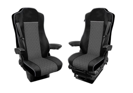 Huse scaune camioane - Set huse din piele ecologica pentru MERCEDES ACTROS MP4 (2015-2021) - Gri/Negru
