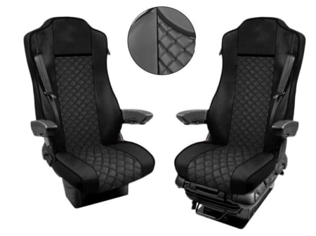 Huse scaune camioane - Set huse din piele ecologica pentru MERCEDES ACTROS MP4 (2015-2021) Negru