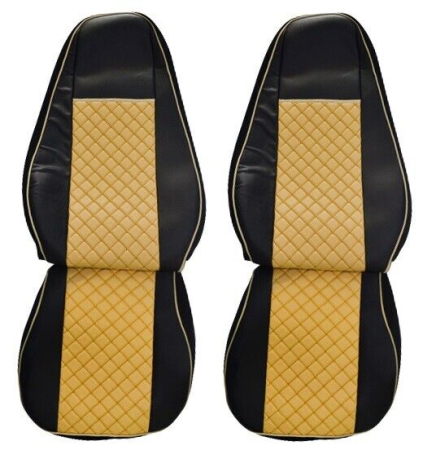 Set huse din piele ecologica pentru VOLVO FH12 2006-2015 Bej/Negru [6]