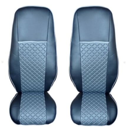 Huse scaune camioane - Set huse din piele ecologica pentru VOLVO FH12 2006- 2015 Gri/Negru