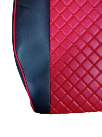 Set huse din piele ecologica pentru VOLVO FH12 2006-2015 Roșu/Negru [4]