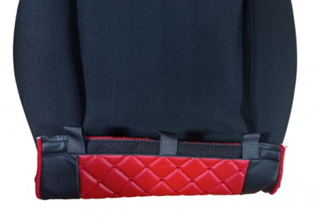 Set huse din piele ecologica pentru VOLVO FH12 2006-2015 Roșu/Negru [3]