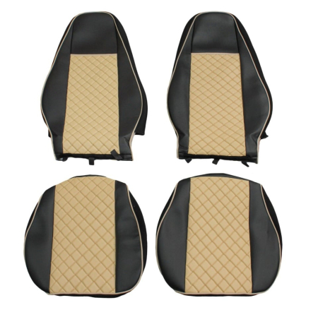 Set huse din piele ecologica pentru VOLVO FH12 (2016-2020) Bej/Negru [1]