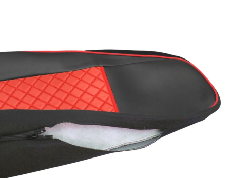 Set huse din piele ecologica pentru VOLVO FH12 (2016-2020)   Roșu/Negru [3]