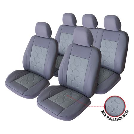 Set huse din piele perforata VW Passat B8 (2014-2022) GRI [1]