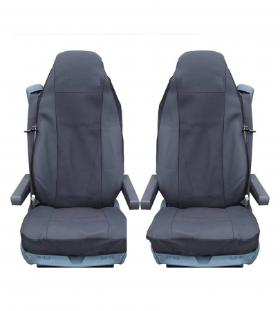 Huse scaune camioane - Set huse scaun auto Lux pentru camion MAN TGA, TGL, TGX, TGS, negru