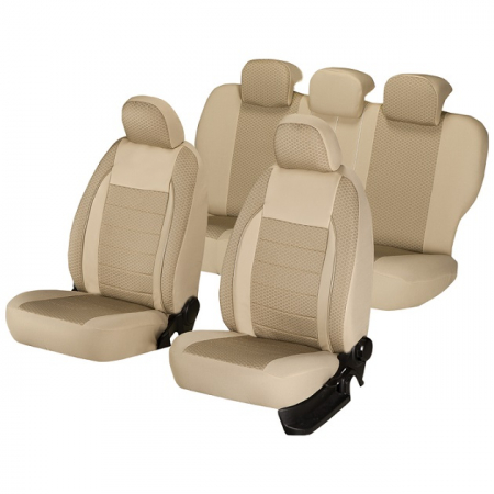 Set huse scaune piele si textil bej BMW SERIA 1 2004 - 2013 (Bancheta fractionata) [1]