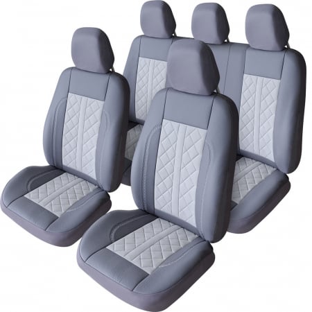 Mercedes - Set huse scaune auto piele alcantara Gri compatibile Mercedes Clasa C W204 (2007-2014)