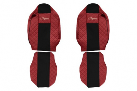 Set huse scaun piele camion Renault T (2013-2022) Rosu [5]