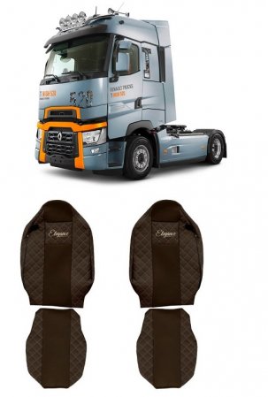 Set huse scaun piele camion Renault T (2013-2022) Maro