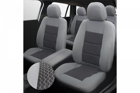 Noutati Real Auto - Set Huse Scaun Premium Lux compatibile Dacia Logan (2004-2012) Gri