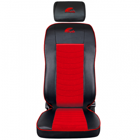 Set huse scaune Truck pentru Volvo 2000-2004 eco  leather + velvet rosu [2]