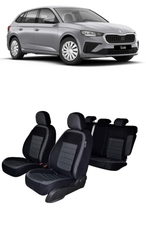 Accesorii pentru interior - Set huse scaune material textil dedicate SKODA SCALA 2019-2023 (BANCHETA FRACTIONATA)